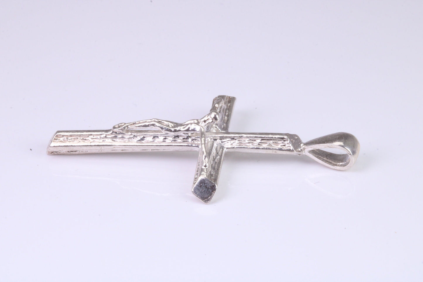 Large Silver Crucifix Necklace