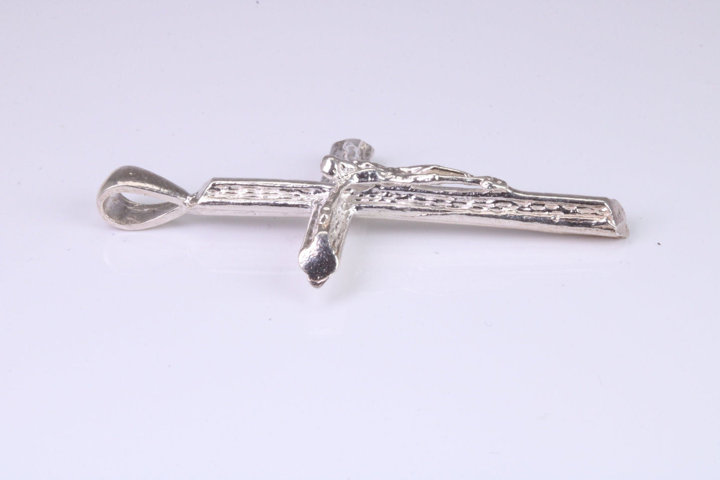 Large Silver Crucifix Necklace