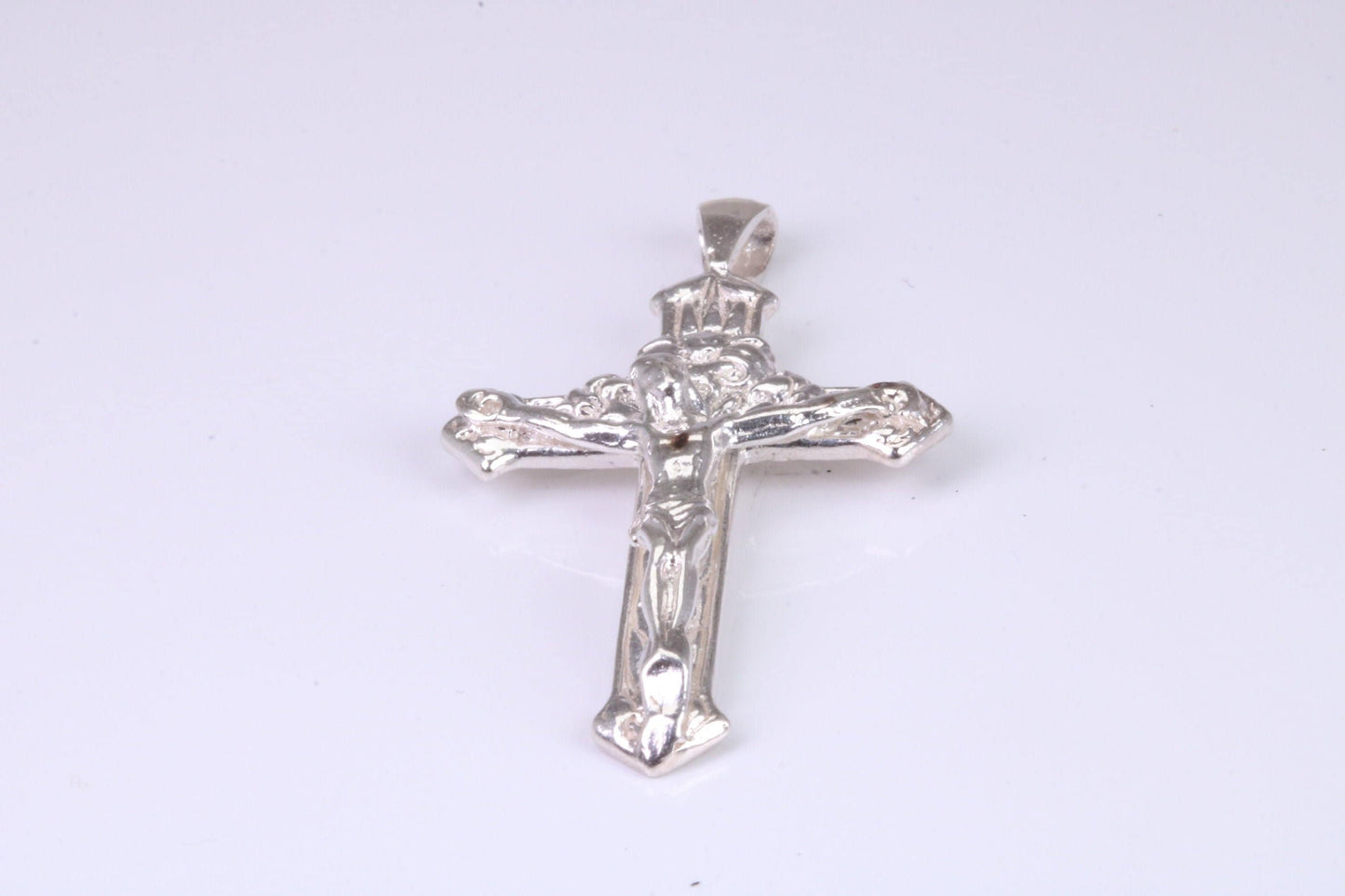 Sterling Silver Ornate Crucifix Necklace