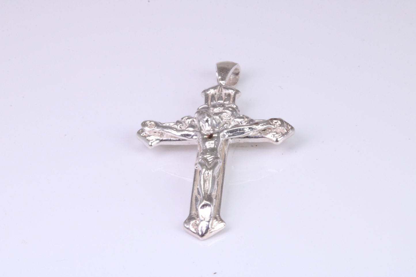 Sterling Silver Ornate Crucifix Necklace