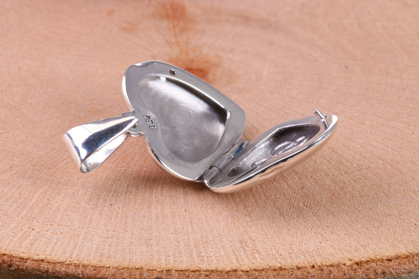 21 mm Heart Shaped Locket, Made from Solid Sterling Silver, Engraved I Love You