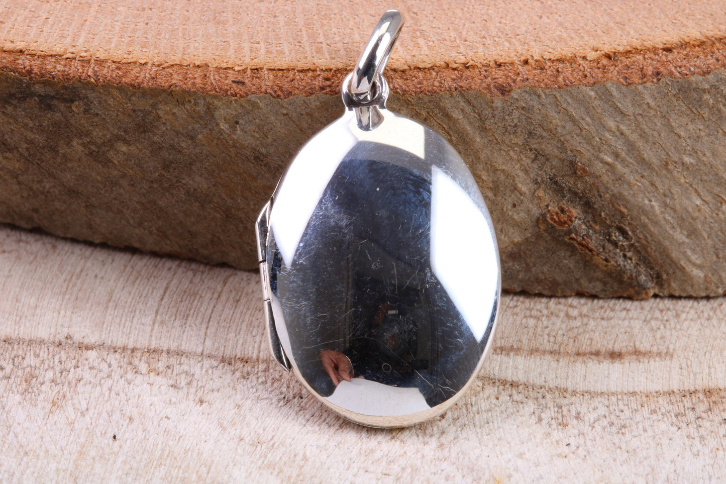23 mm Long Oval Shaped Locket, Made from Solid Sterling Silver