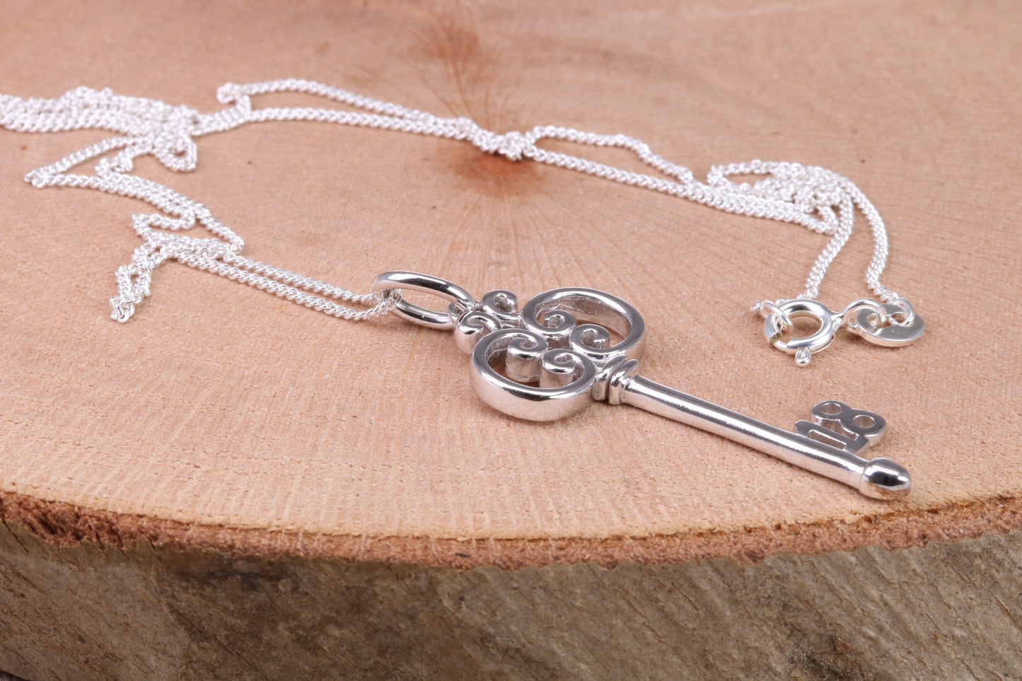 18 Birthday Key Necklace, made from solid Sterling Silver