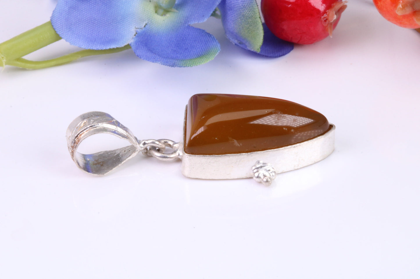 Large Brown Agate Pendant set in Sterling Sterling Silver