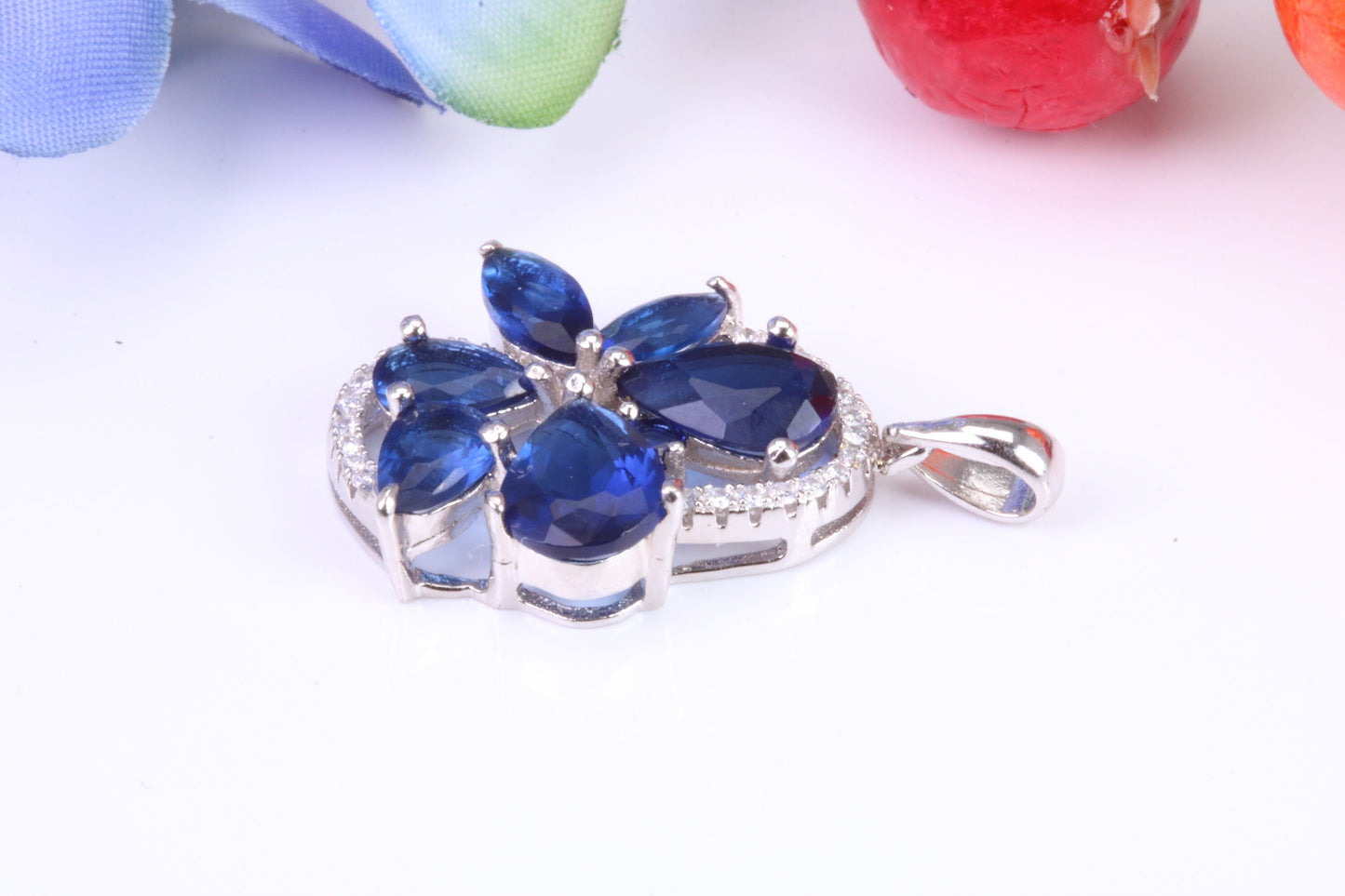 Sterling Silver Dressy C Z set Pendant