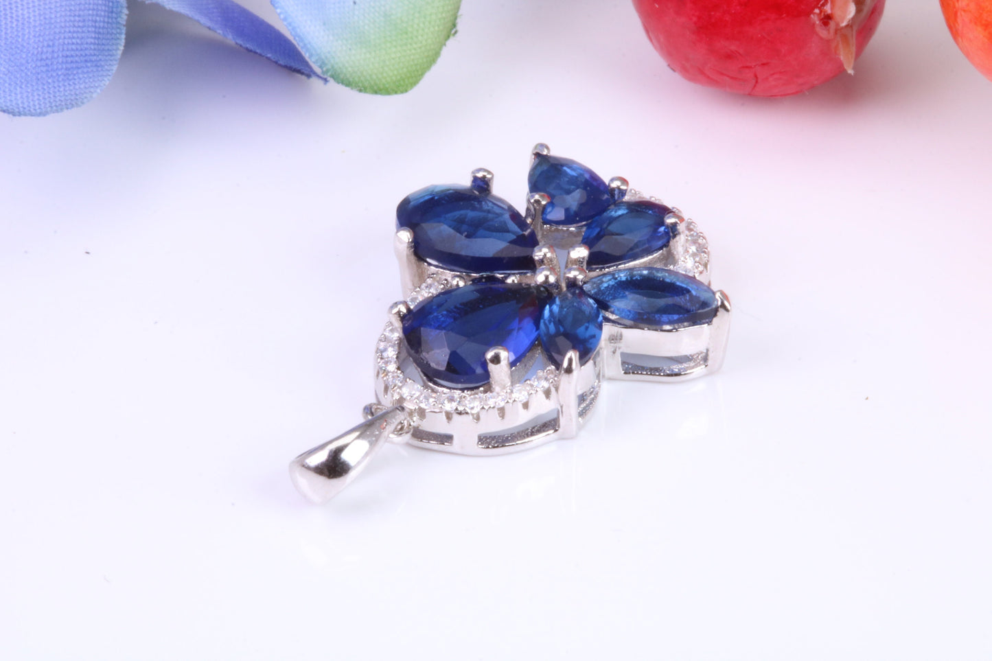 Sterling Silver Dressy C Z set Pendant