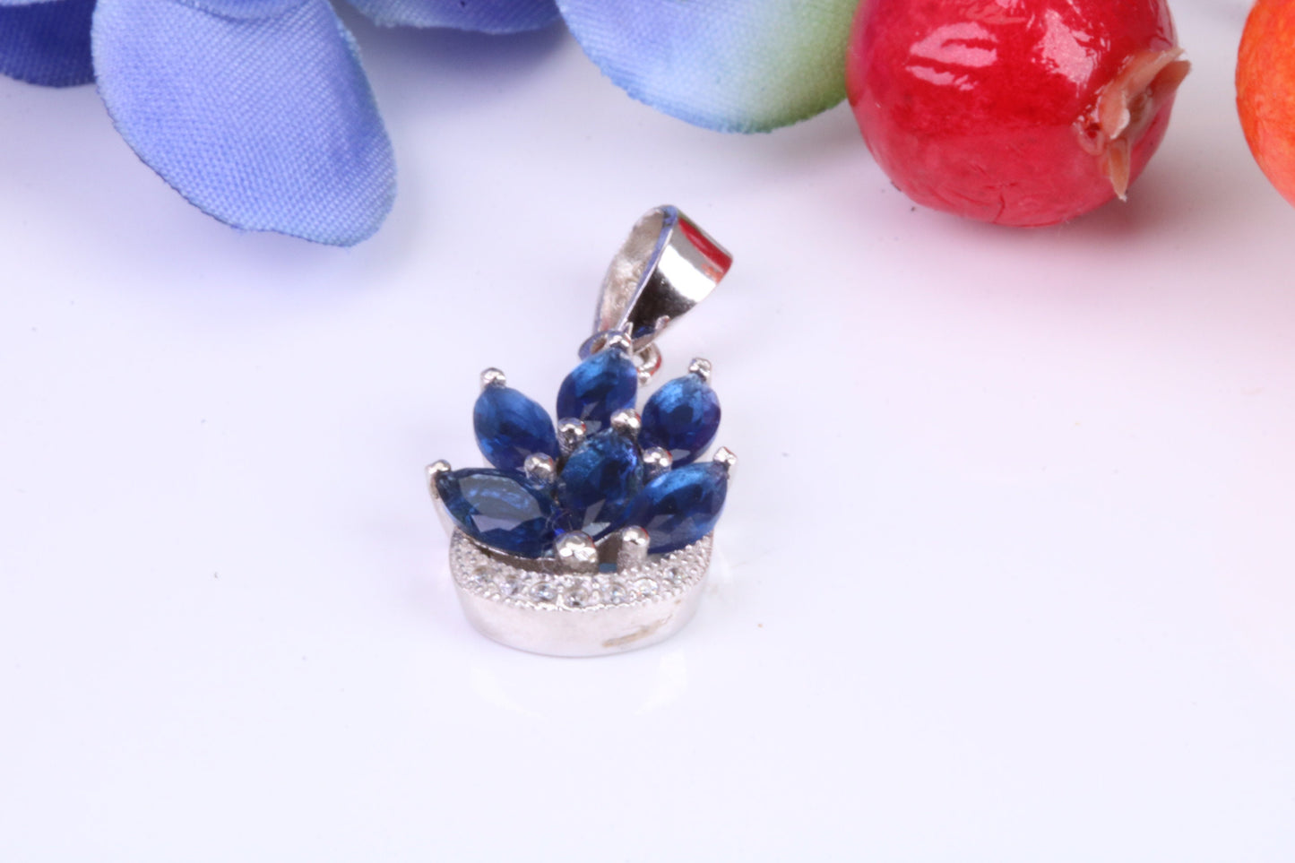 Sterling Silver Dressy C Z set Pendant