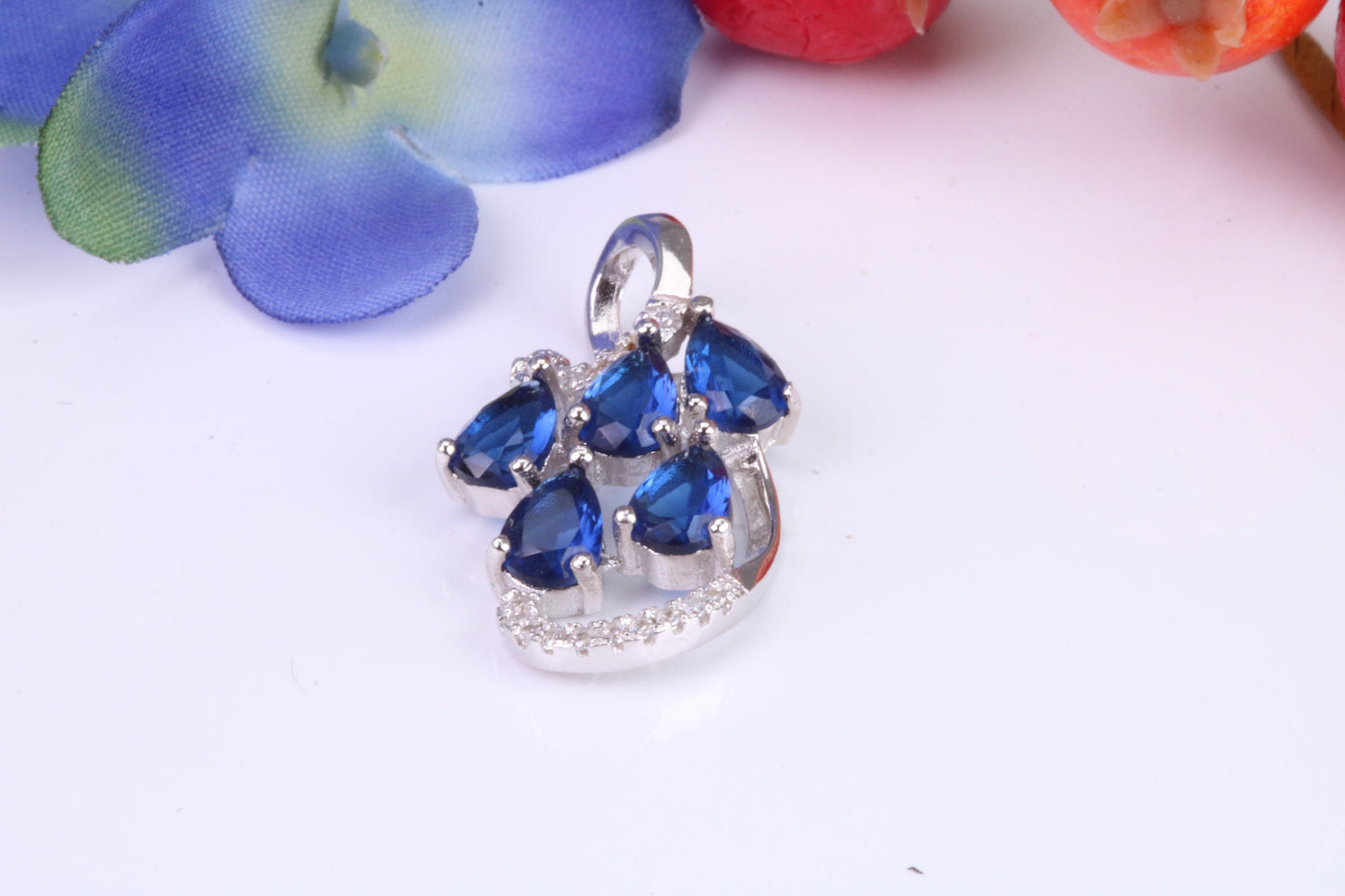 Sterling Silver Dressy C Z set Pendant