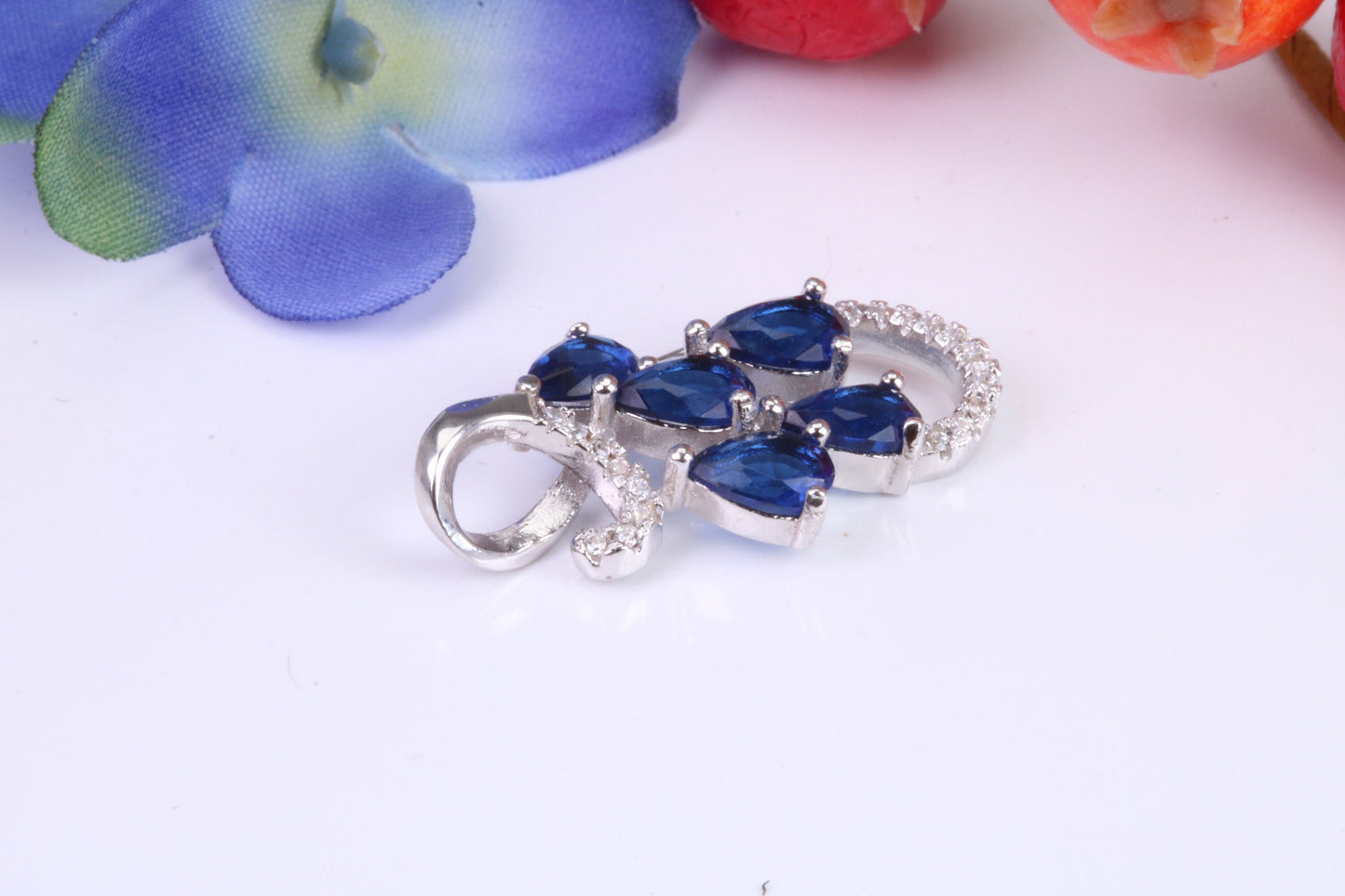 Sterling Silver Dressy C Z set Pendant