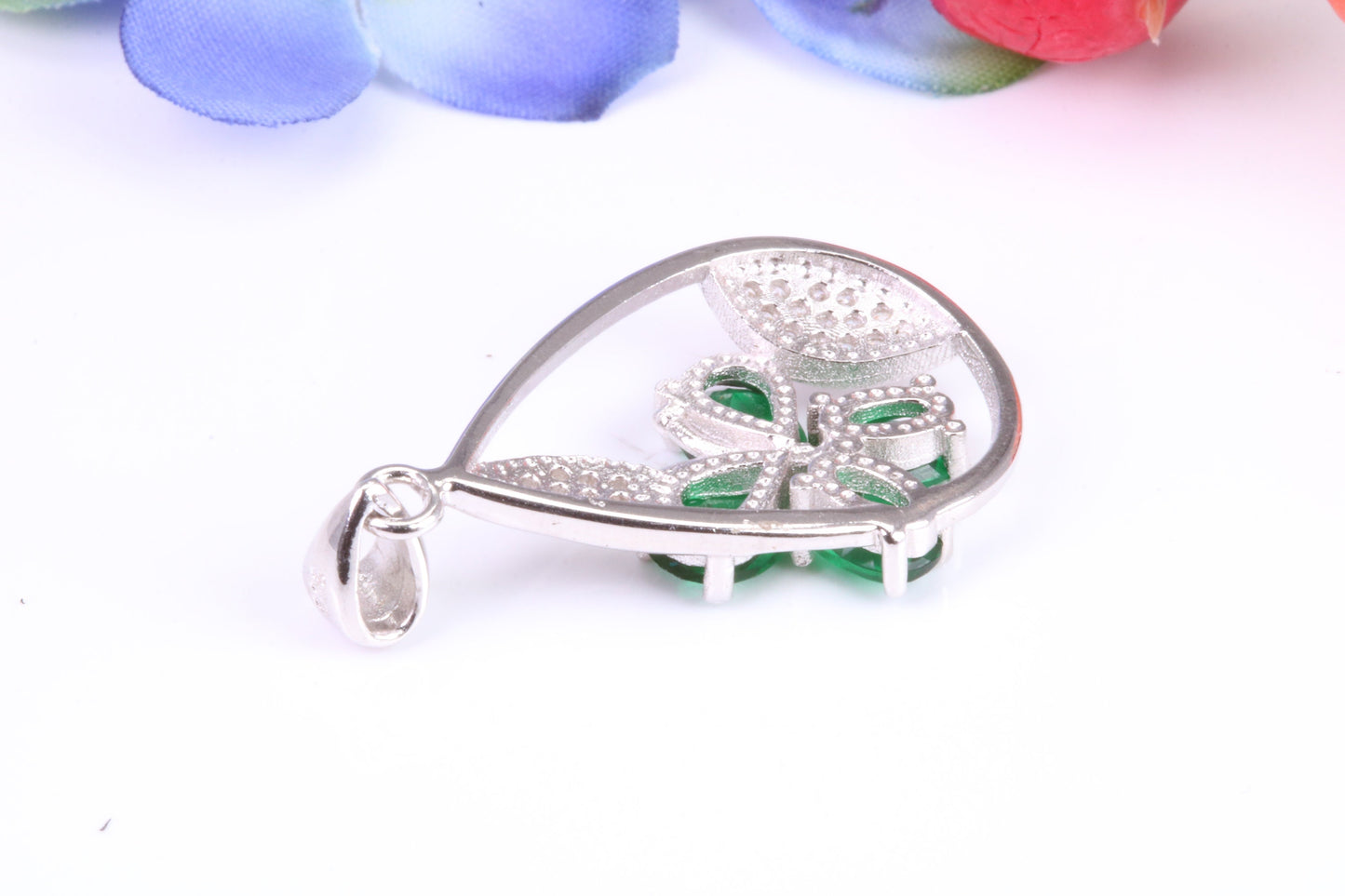 Sterling Silver Dressy C Z set Pendant