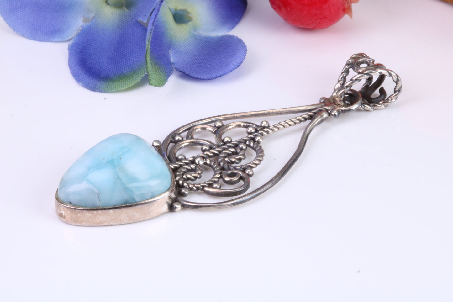 Sterling Silver Blue Agate Pendant