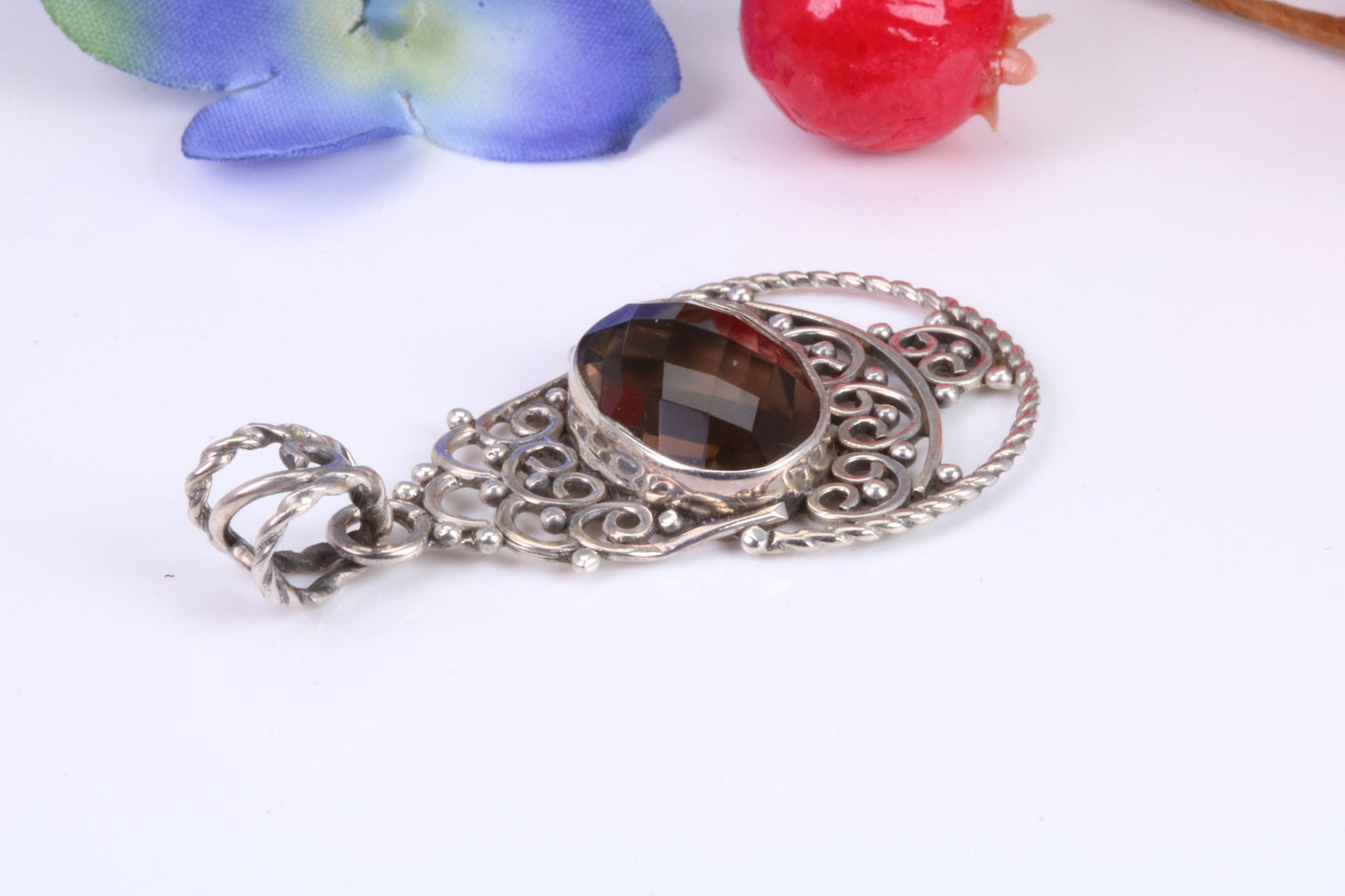 Sterling Silver Smokey Quartz Necklace