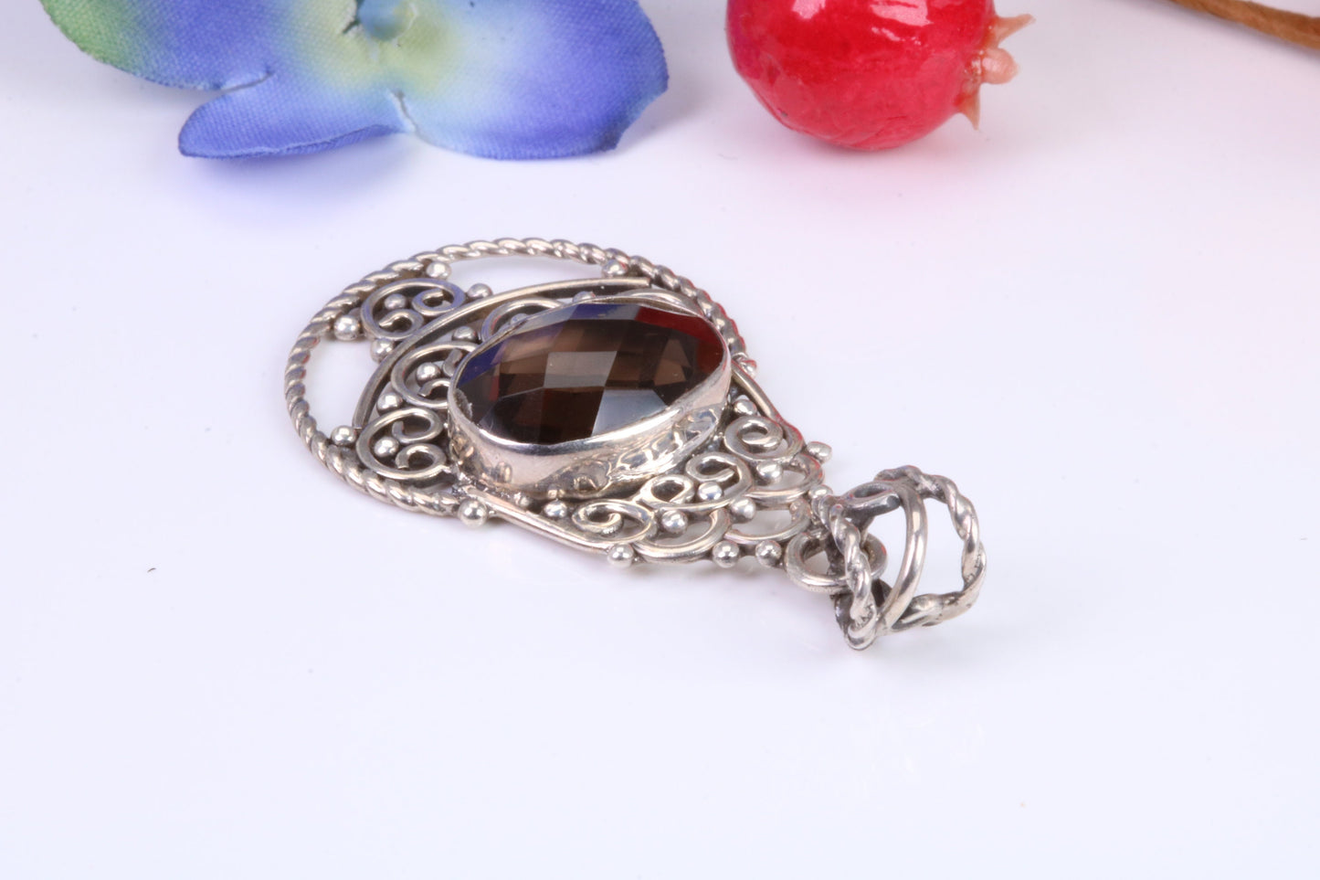 Sterling Silver Smokey Quartz Necklace