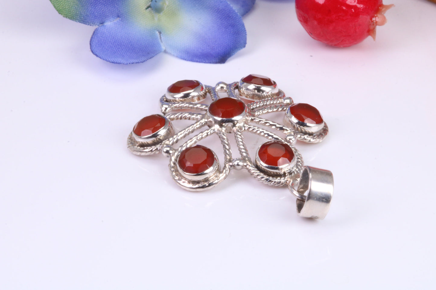 Real Ruby set Chakra Pendant set in Sterling Silver