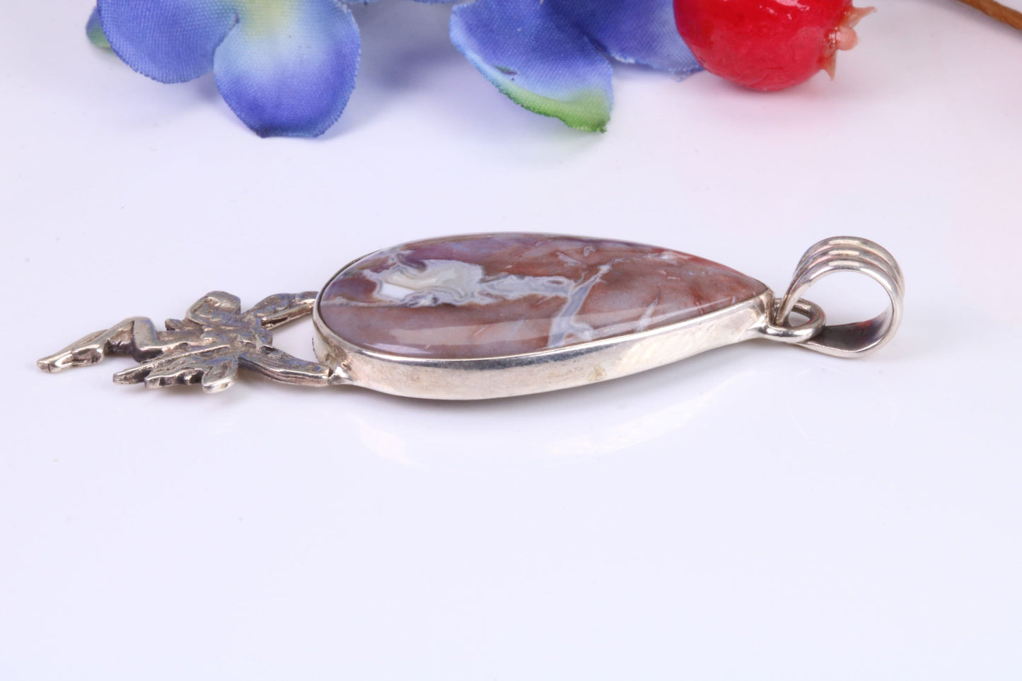 Large Wild Horse Magnesite Pendant set in Sterling Silver