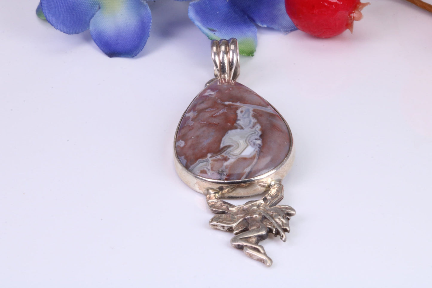 Large Wild Horse Magnesite Necklace set in Sterling Silver