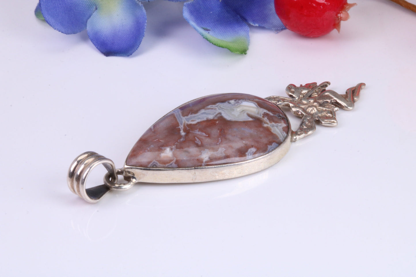 Large Wild Horse Magnesite Necklace set in Sterling Silver