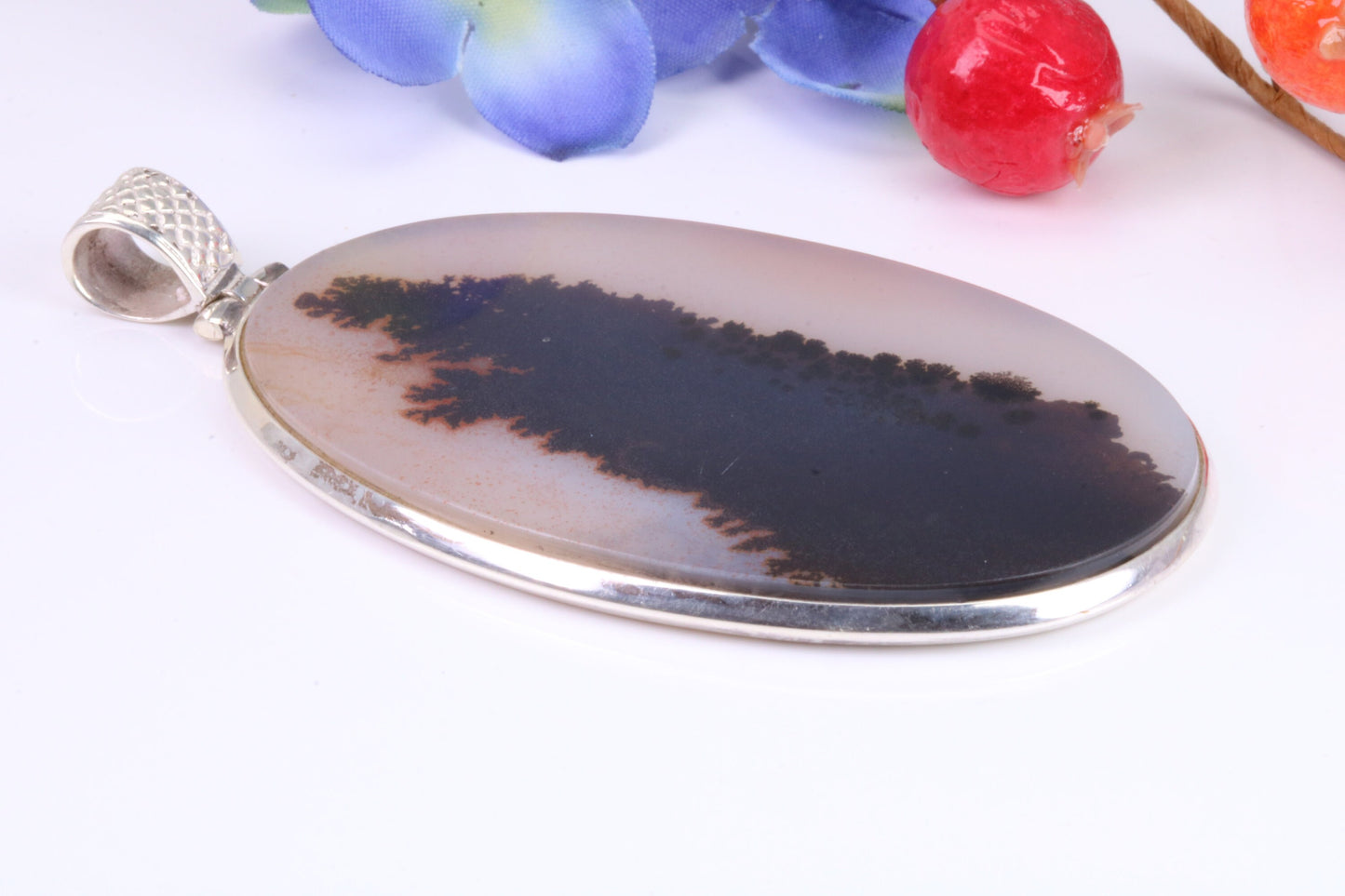 Very Large Wild Horse Magnesite Pendant set in Sterling Silver