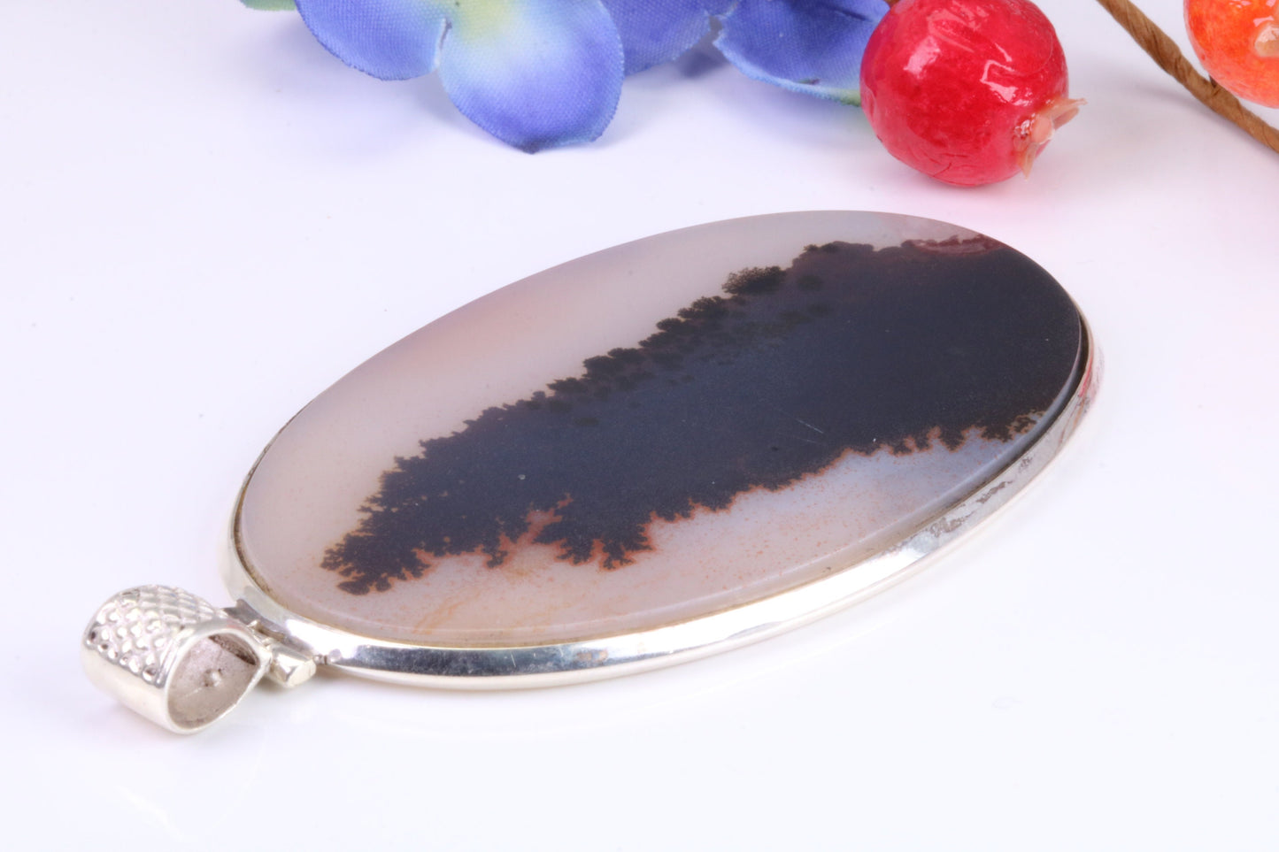 Very Large Wild Horse Magnesite Pendant set in Sterling Silver