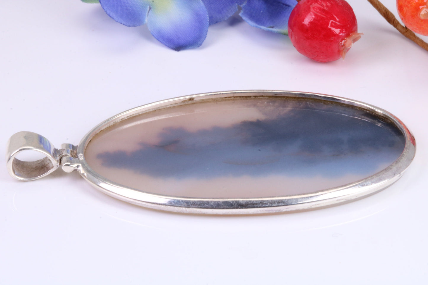 Very Large Wild Horse Magnesite Pendant set in Sterling Silver