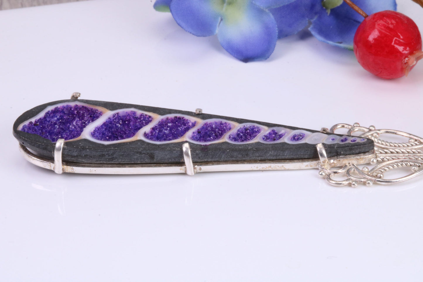 Very Large real Amethyst Crystal Necklace