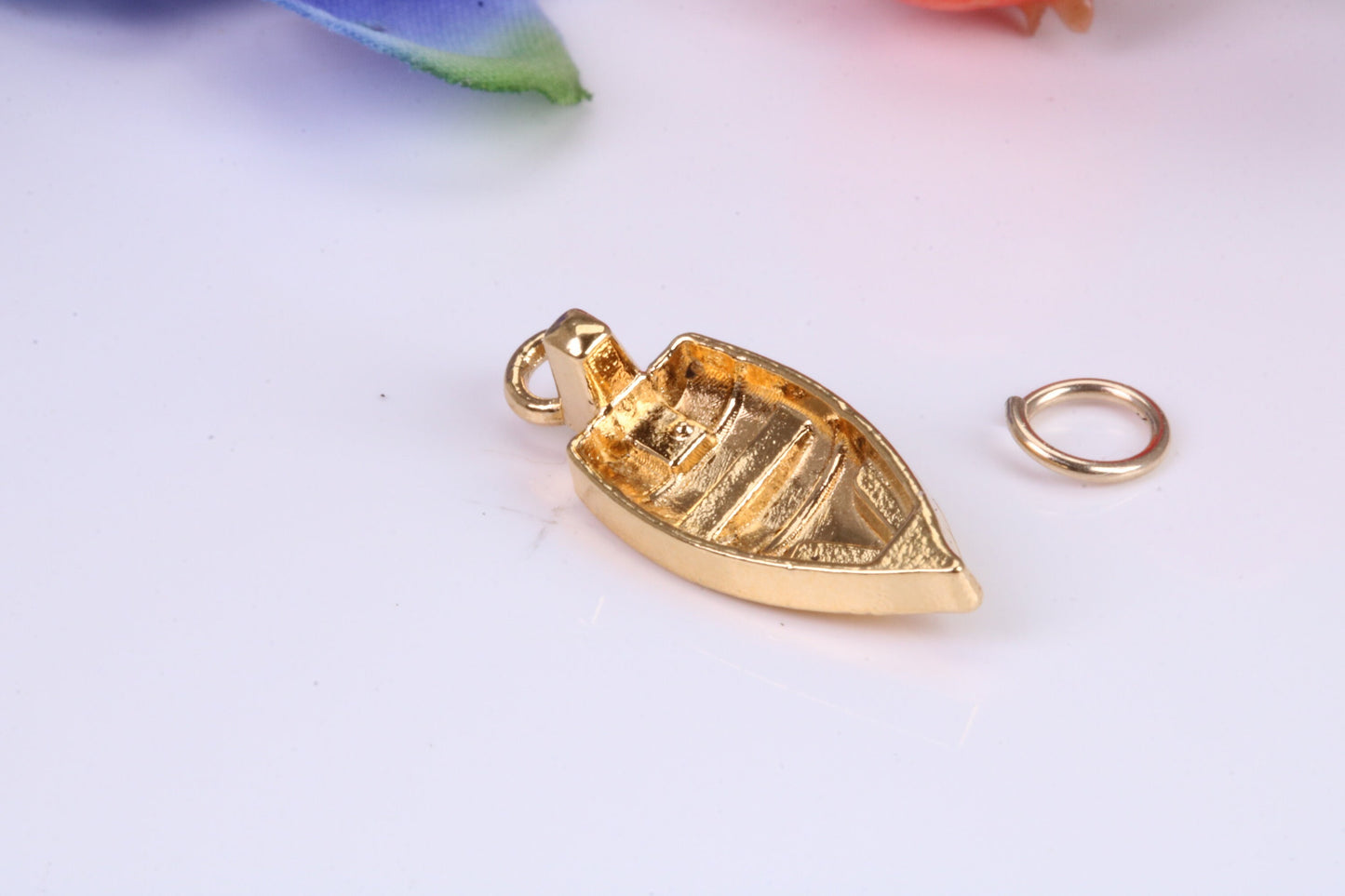 Dingy Boat Charm, Traditional Charm, Made from Solid Yellow Gold, British Hallmarked
