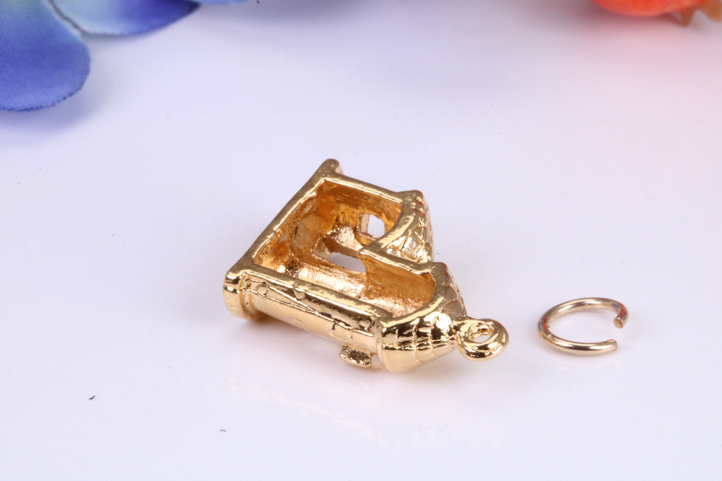 Castle Charm, Traditional Charm, Made from Solid Cast Yellow Gold, British Hallmarked