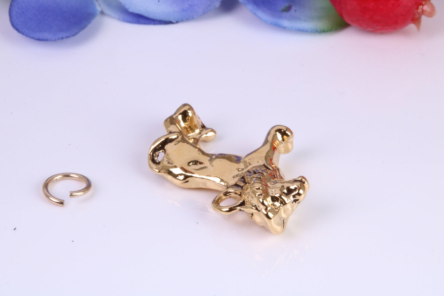 Lion Charm, Traditional Charm, Made from Solid Cast Yellow Gold, British Hallmarked