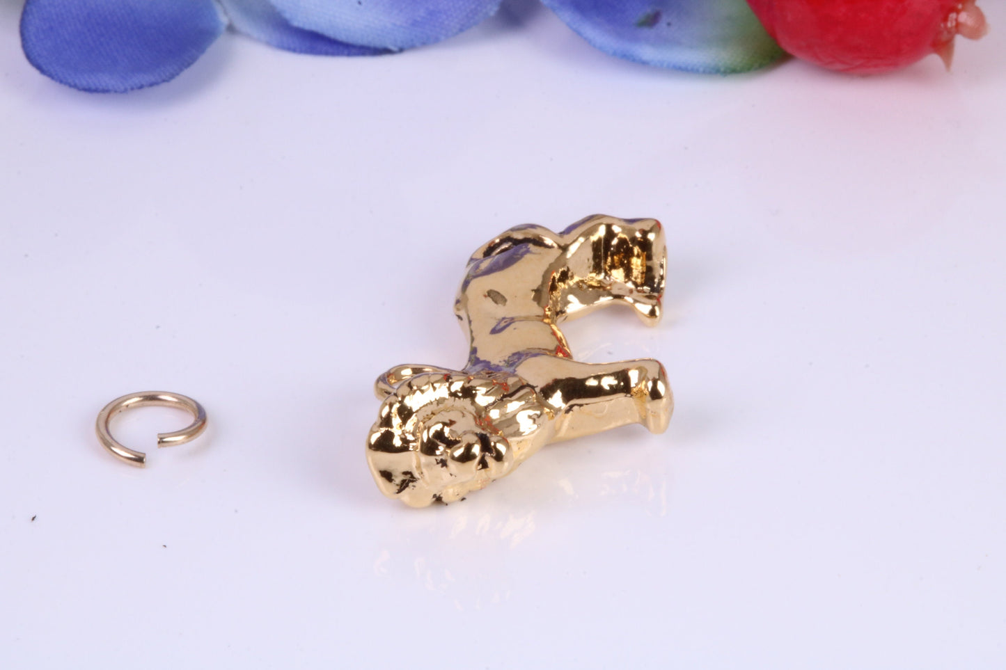 Lion Charm, Traditional Charm, Made from Solid Cast Yellow Gold, British Hallmarked