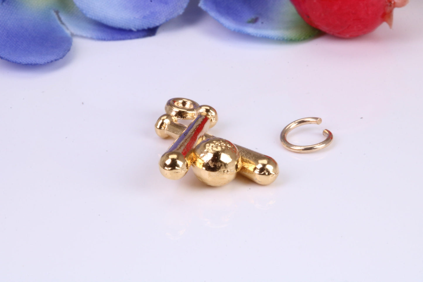 Baseball Set Charm, Traditional Charm, Made from Solid Cast Yellow Gold, British Hallmarked