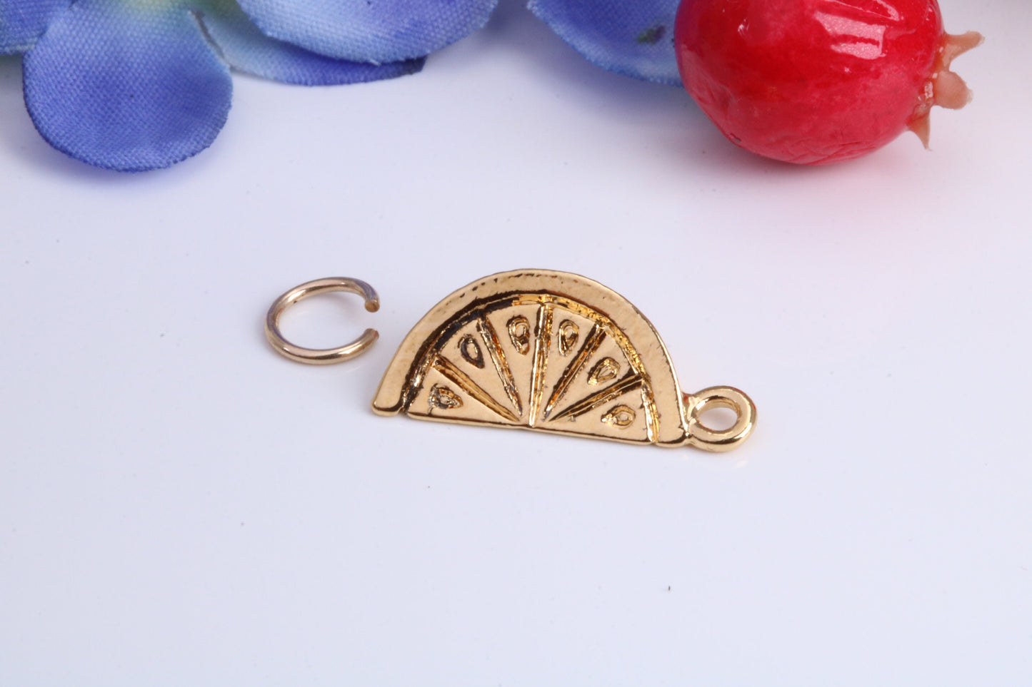 Slice of Orange Charm, Traditional Charm, Made from Solid Cast Yellow Gold, British Hallmarked