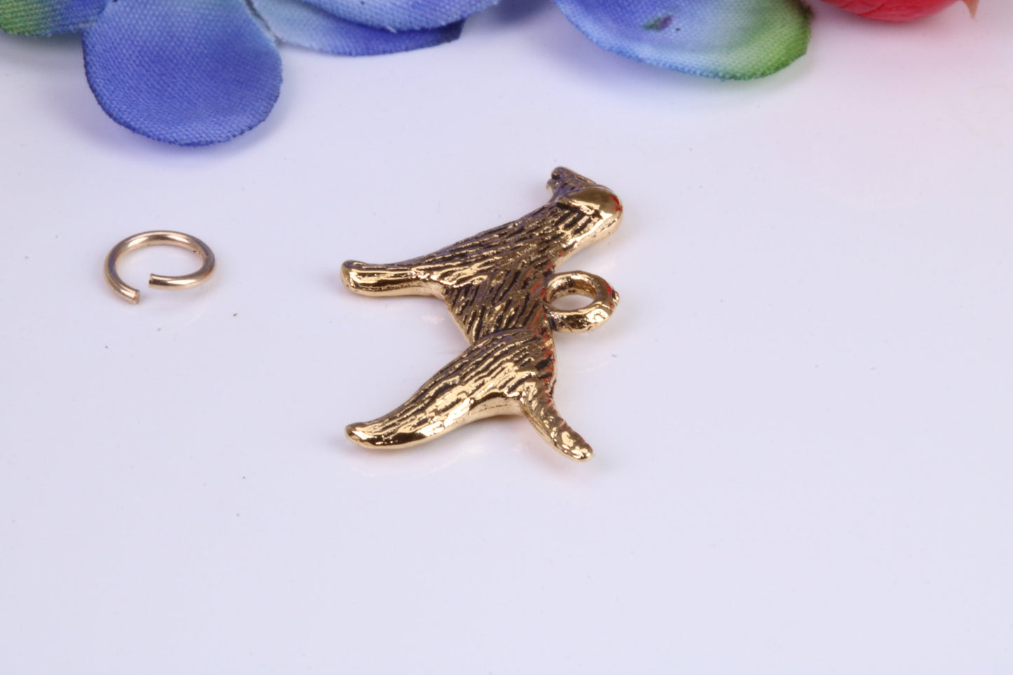 Pointer Dog Charm, Traditional Charm, Made from Solid Cast Yellow Gold, British Hallmarked