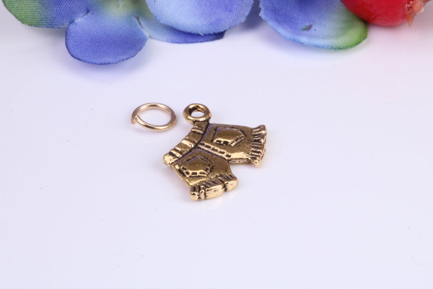Shorts Charm, Traditional Charm, Made from Solid Cast Yellow Gold, British Hallmarked