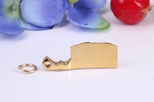 Cleaver Charm, Traditional Charm, Made from Solid Cast Yellow Gold, British Hallmarked