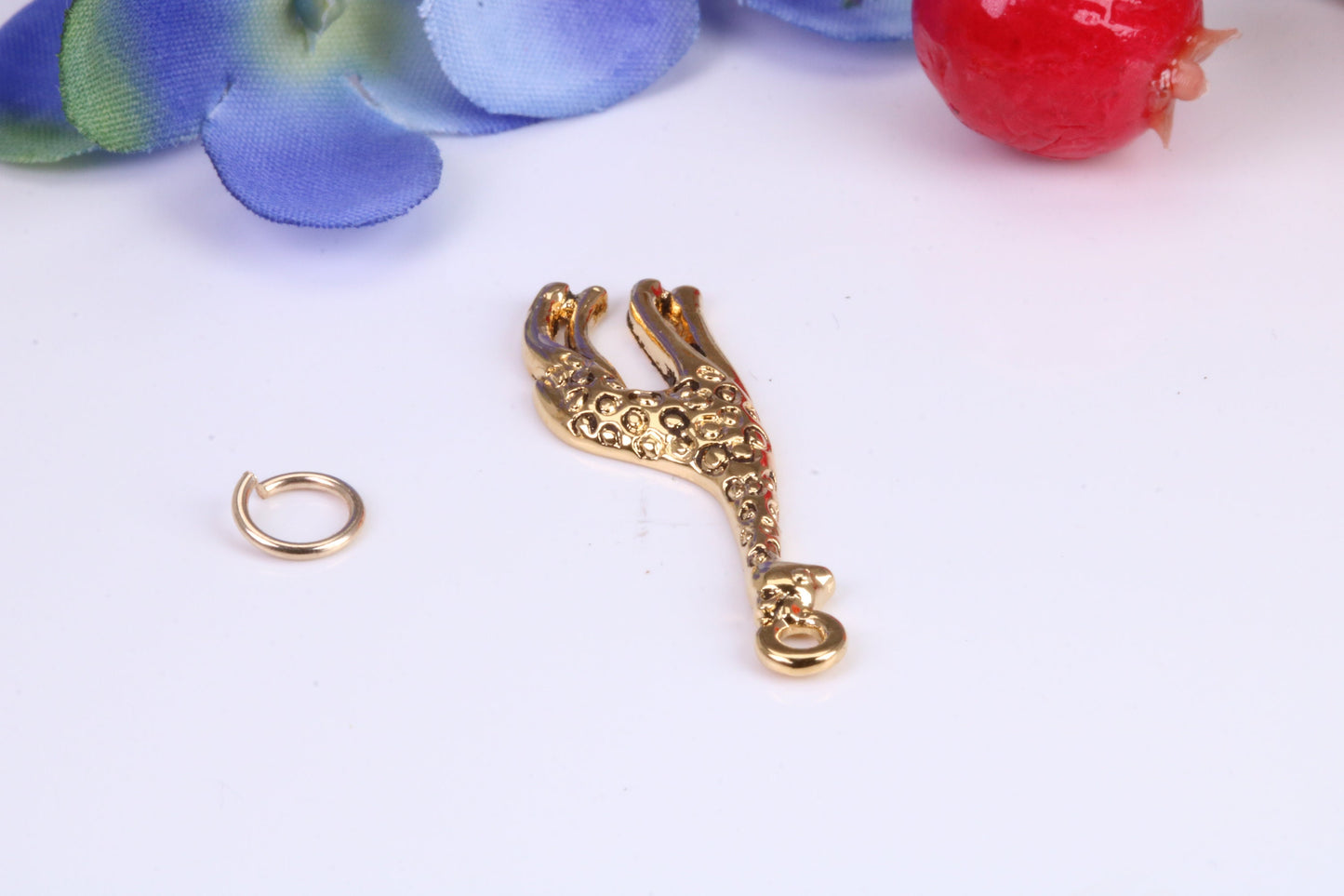 Giraffe Charm, Traditional Charm, Made from Solid Cast Yellow Gold, British Hallmarked