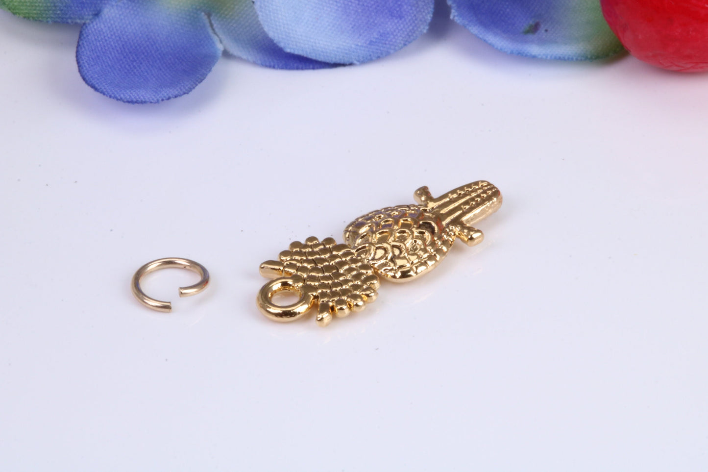 Owl Charm, Traditional Charm, Made from Solid Cast Yellow Gold, British Hallmarked