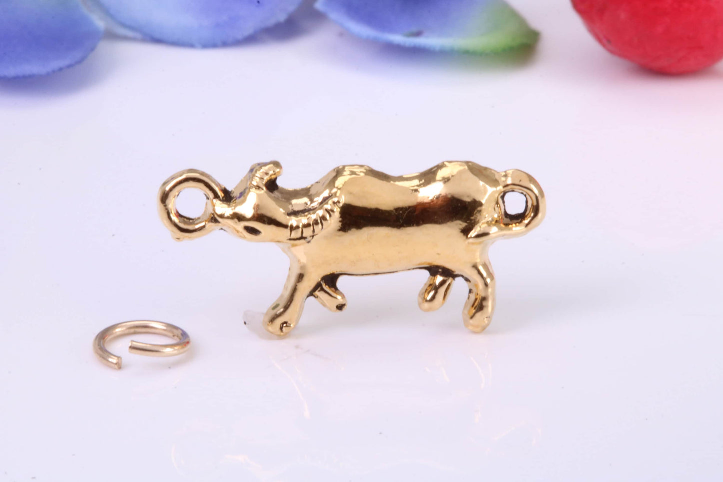 Cow Charm, Traditional Charm, Made from Solid Cast Yellow Gold, British Hallmarked