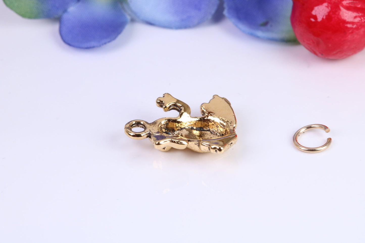 Frog Charm, Traditional Charm, Made from Solid Cast Yellow Gold, British Hallmarked