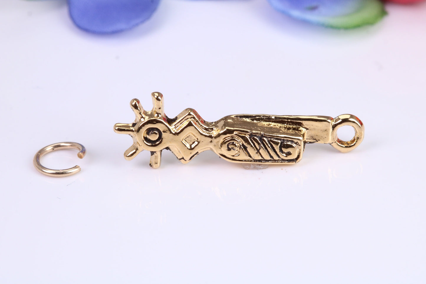Food Whisk Charm, Traditional Charm, Made from Solid Cast Yellow Gold, British Hallmarked