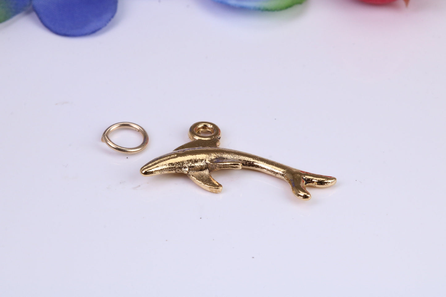 Blue Whale Charm, Traditional Charm, Made from Solid Cast Yellow Gold, British Hallmarked