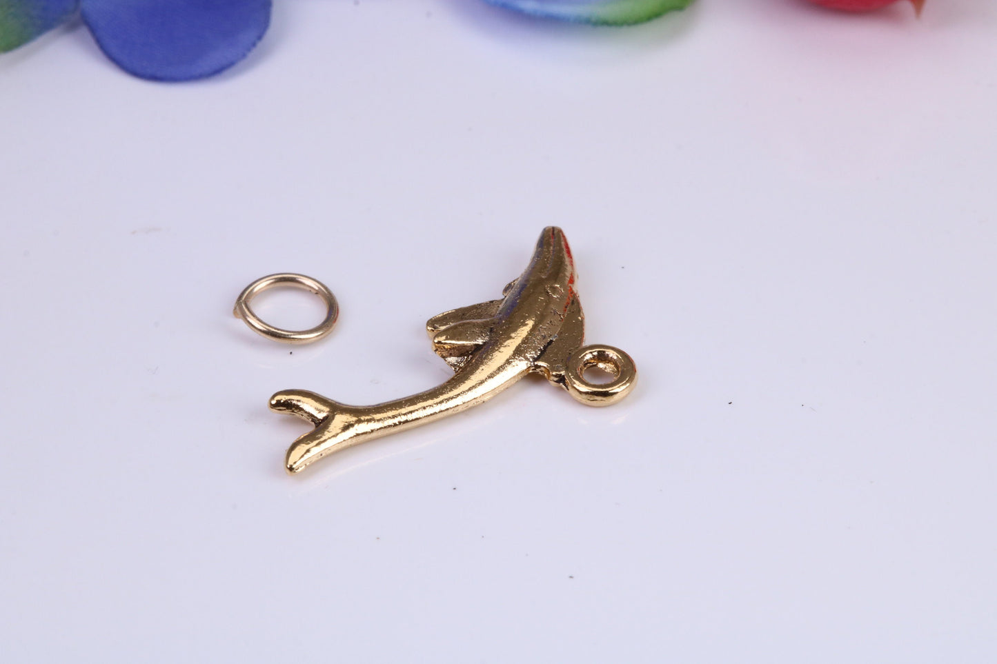 Blue Whale Charm, Traditional Charm, Made from Solid Cast Yellow Gold, British Hallmarked