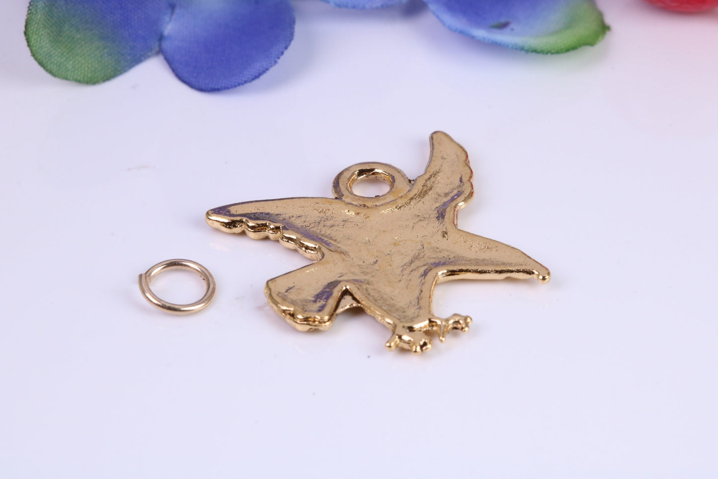 Eagle Charm, Traditional Charm, Made from Solid Cast Yellow Gold, British Hallmarked