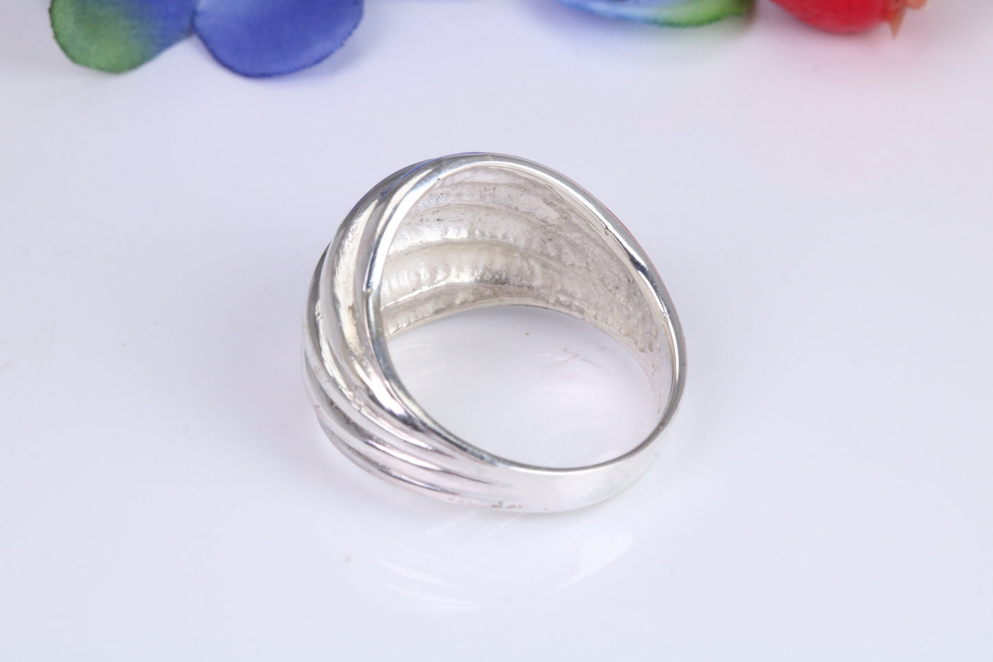 Abstract ring, made from solid cast silver