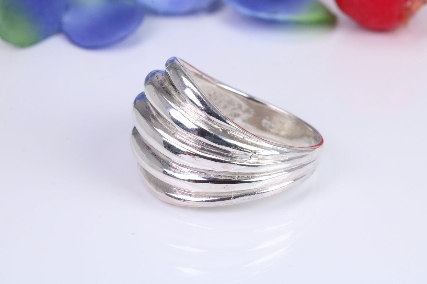 Abstract ring, made from solid cast silver
