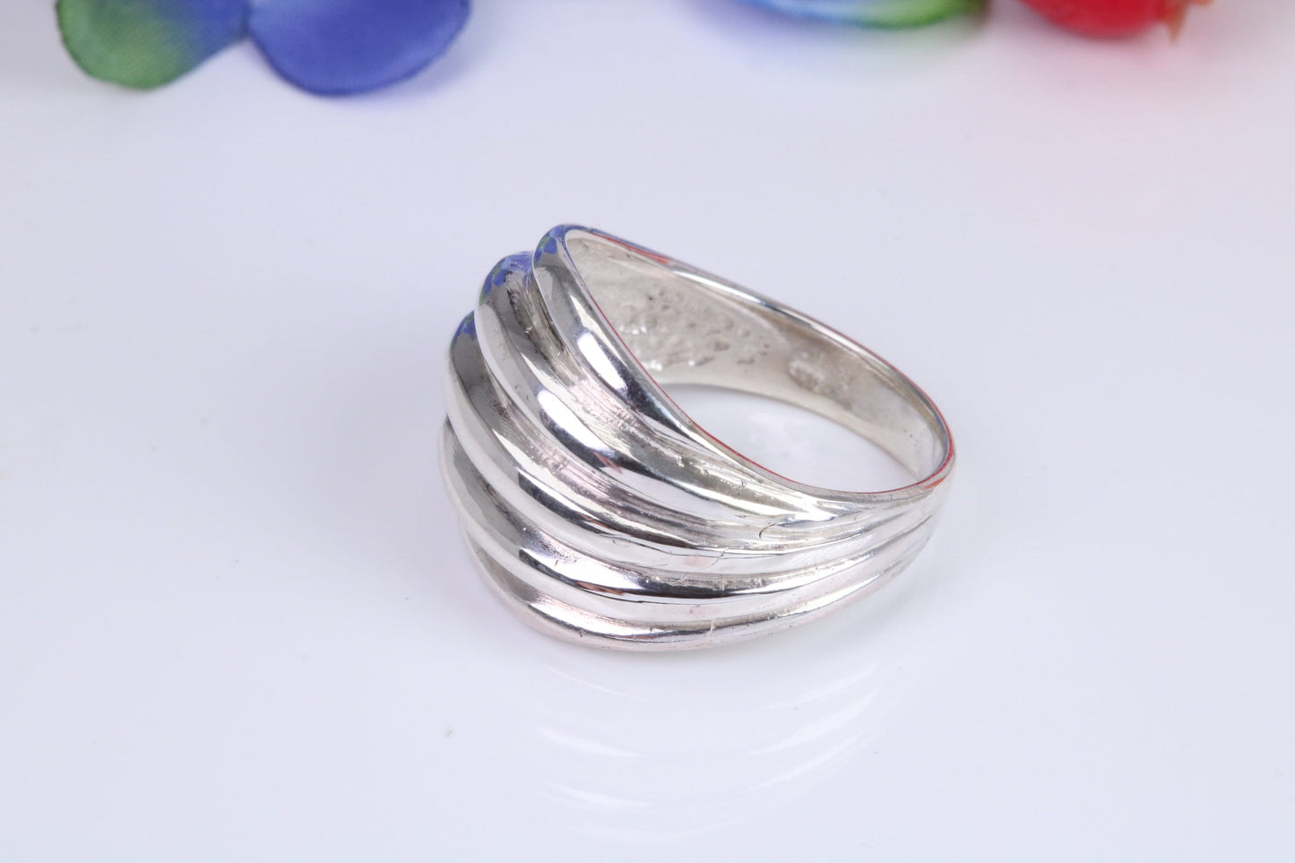 Abstract ring, made from solid cast silver
