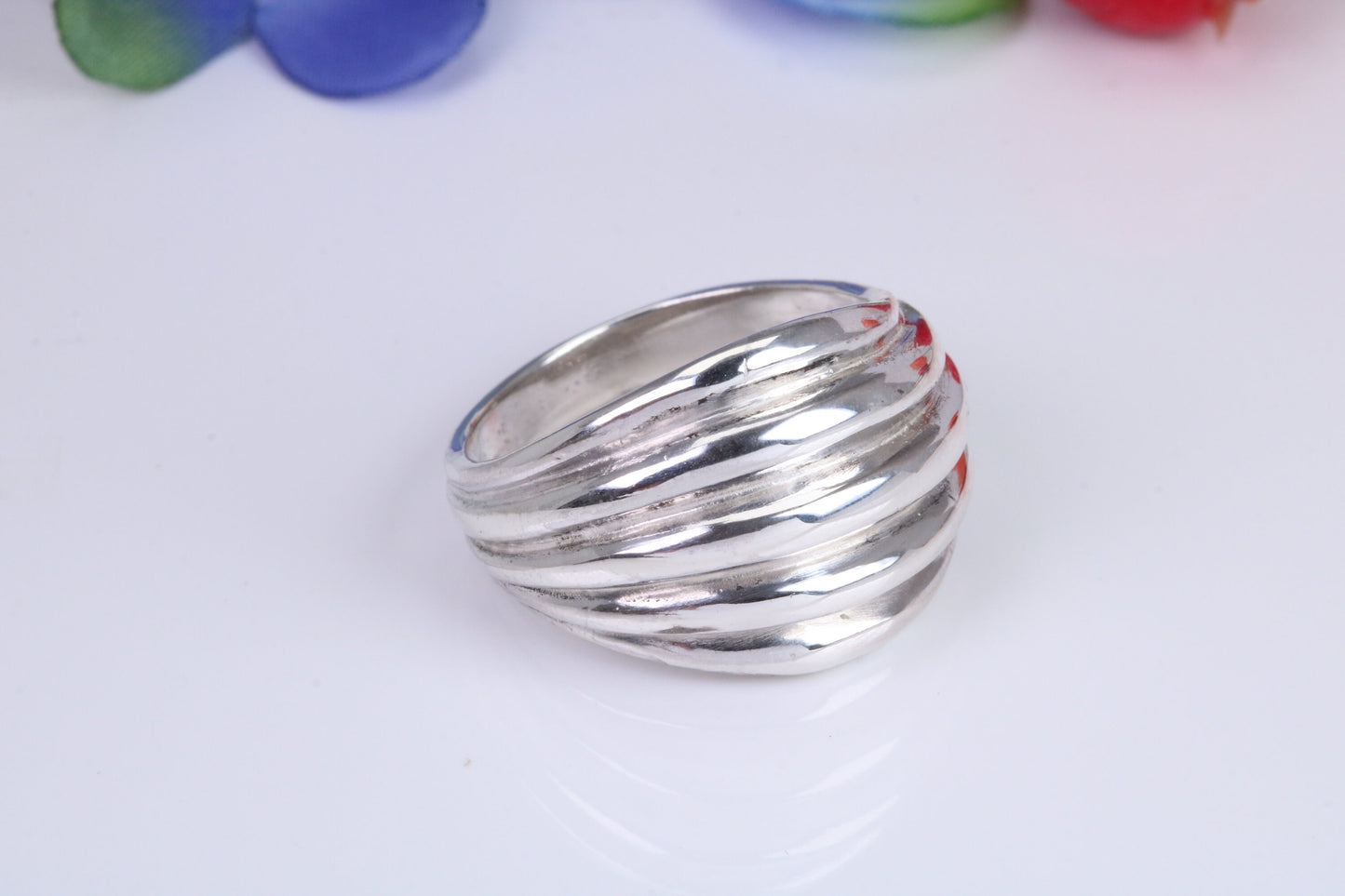 Abstract ring, made from solid cast silver