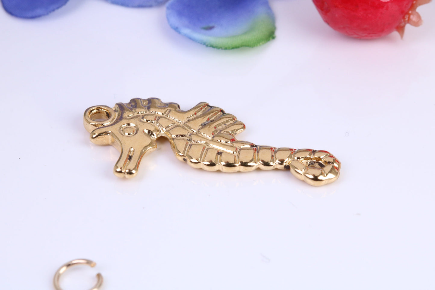 Seahorse Charm, Traditional Charm, Made from Solid Cast Yellow Gold, British Hallmarked