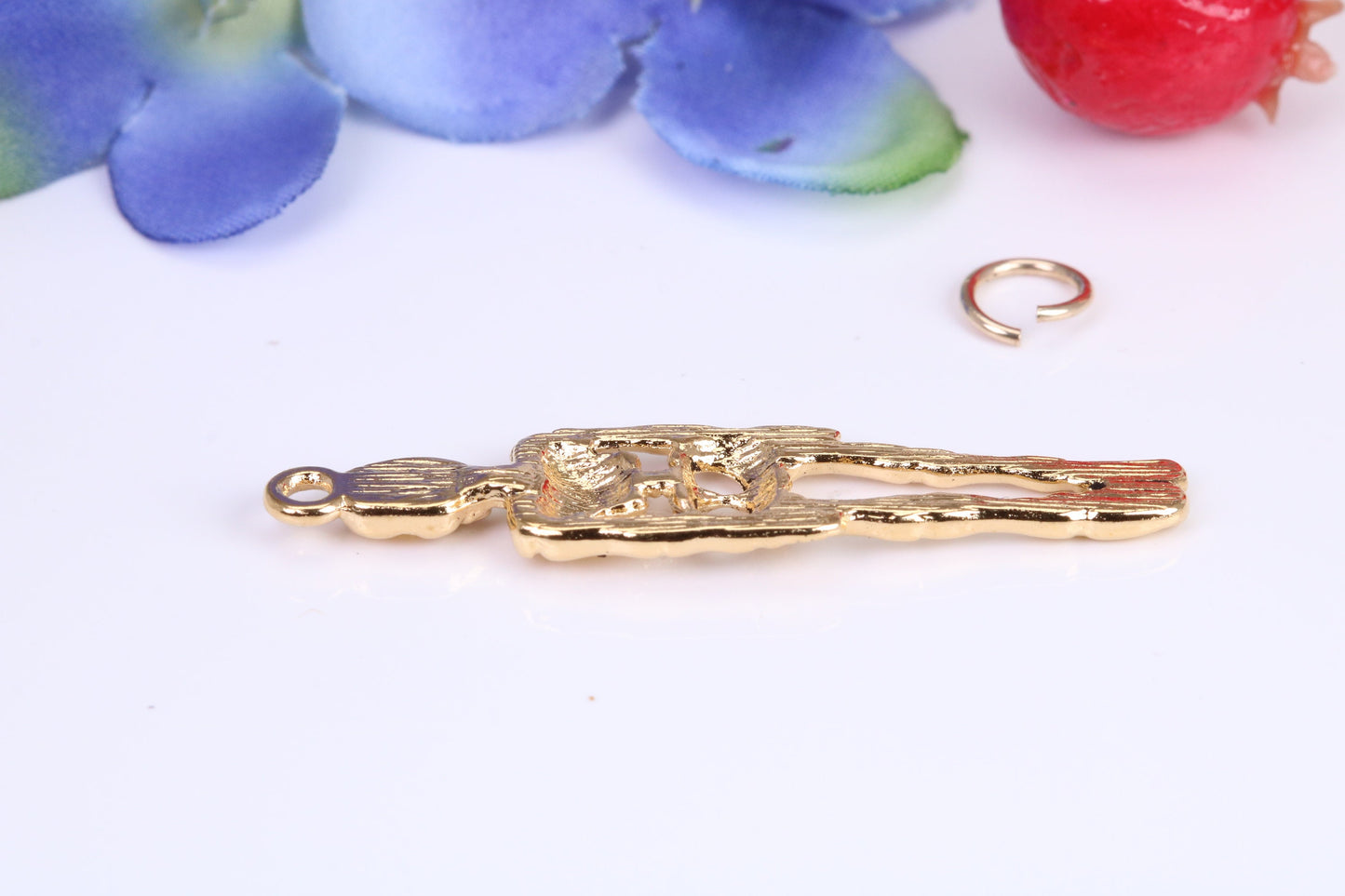 Skeleton Charm, Traditional Charm, Made from Solid Cast Yellow Gold, British Hallmarked