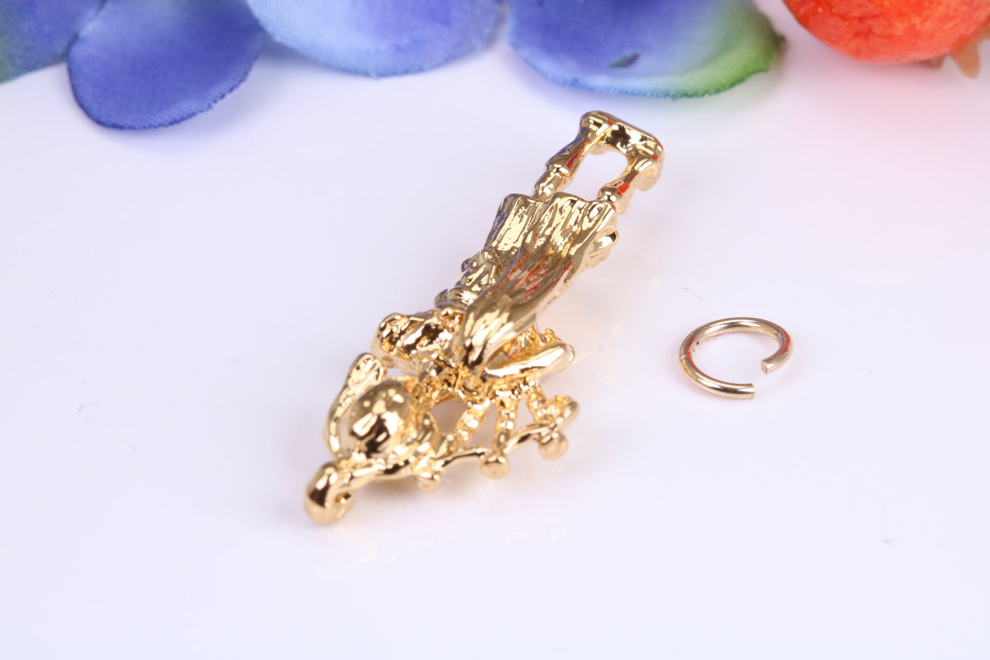Scottish Bagpiper Charm, Traditional Charm, Made from Solid Cast Yellow Gold, British Hallmarked