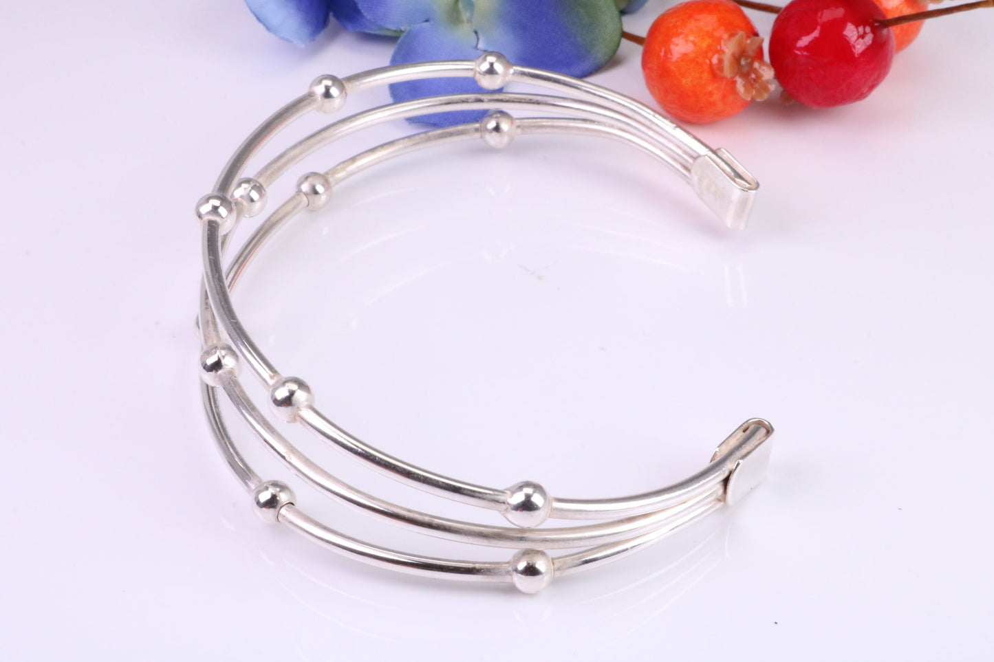 20 mm Wide Oval Solid Silver Bangle
